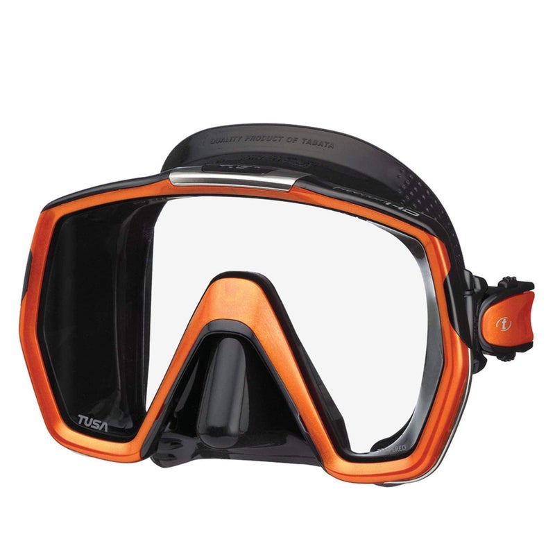 TUSA قناع الغوص TUSA M-1001 فريدوم HD، أسود/برتقالي طاقي، مقاس واحد (M-1001QB-EO) - Image 1